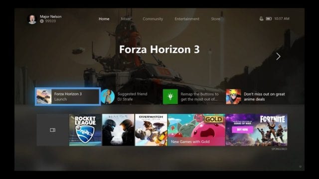 Le novità della nuova dashboard di Xbox One