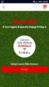 Vodafone Happy Friday Tidal Gratis