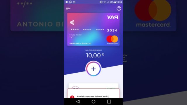 YAP – La carta che ti paga per usarla con 10€ in regalo subito YAP Promo 10 Euro