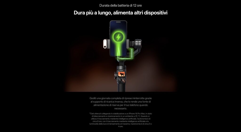 Hohem iSteady M7 Ricarica Batteria Smartphone