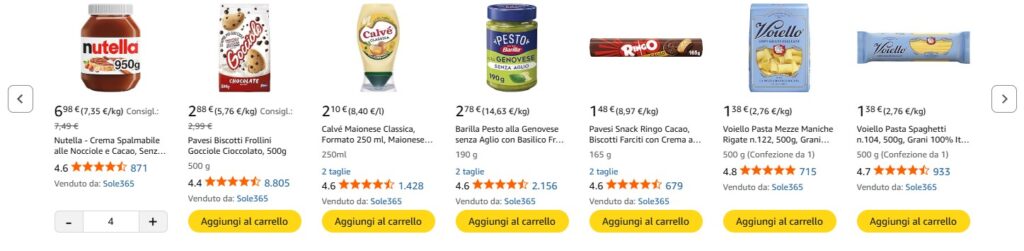 Spesa Amazon Napoli Prodotti Sole365
